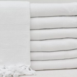 faire_b12_06 Pure White Turkish Towel, Luxurious Bath Towel, Beach Towel
