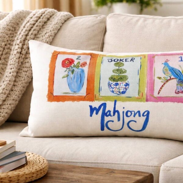 Ga Mahjong Lumbar Pillow